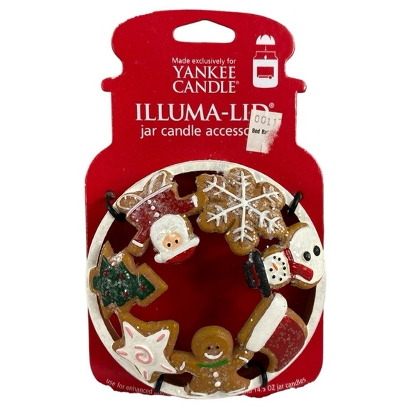 YANKEE CANDLE Illuma Lid Candle Topper CHRISTMAS Holiday Cookies Santa Snowman - Picture 1 of 6